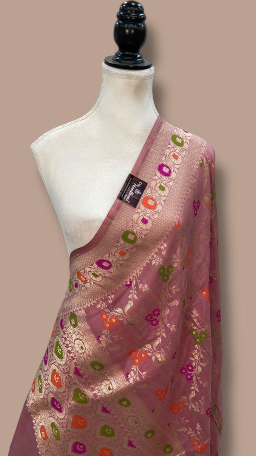 Pure Katan Silk Handloom Banarasi Dupatta - Meenakari - The Handlooms