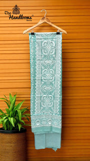 Pure Tussar Chikankari Handloom Banarasi Dress Material - The Handlooms