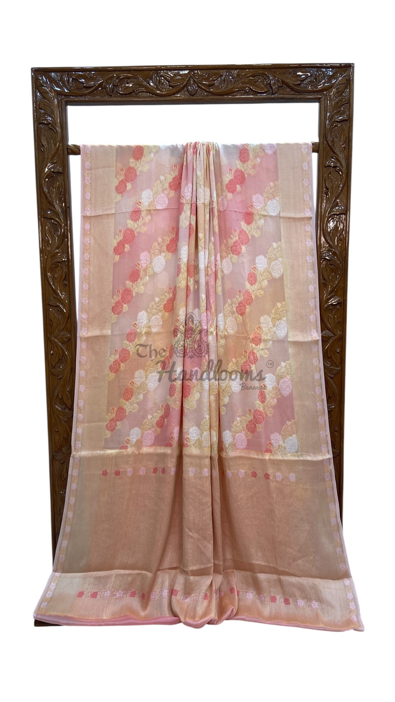 Pure Chiffon Khaddi Banarasi Saree - The Handlooms