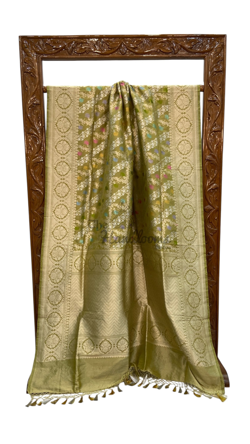 Ektara Pure Katan Silk Banarasi Handloom Saree - All Over Kadiyal Jaal Work - The Handlooms
