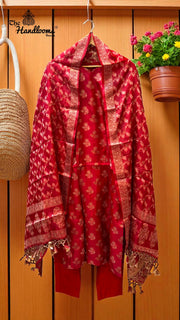 Pure Tussar Silk Banarasi Dress material - Stitched - The Handlooms