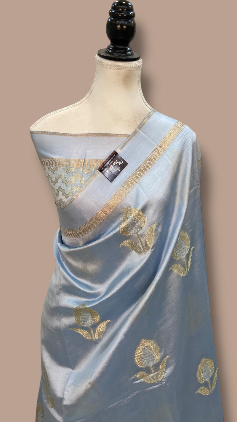Pure Mango Silk Banarasi Handloom Saree - The Handlooms
