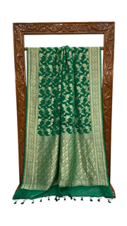 Pure Khaddi Georgette Handloom Banarasi Saree - Gold Zari - The Handlooms