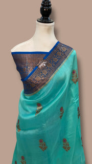 Pure Kora Handloom Banarasi Saree with Meenakari - The Handlooms