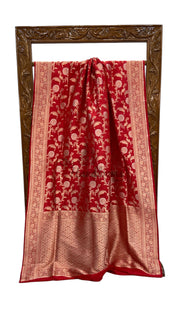 Pure Katan Silk Banarasi Handloom Saree - All Over Sona Roopa Jaal Work - The Handlooms