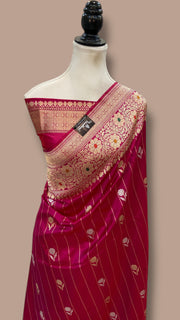 Pure Katan Silk Banarasi Handloom Saree - All over Kadua motifs With Meenakari - The Handlooms