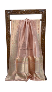 Pure Katan Tissue Silk Handloom Banarasi Saree - All Over Kadua Motifs - The Handlooms