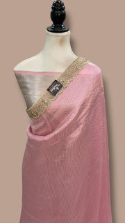 Pure Kora Tissue Handloom Banarasi Saree With Lace - The Handlooms