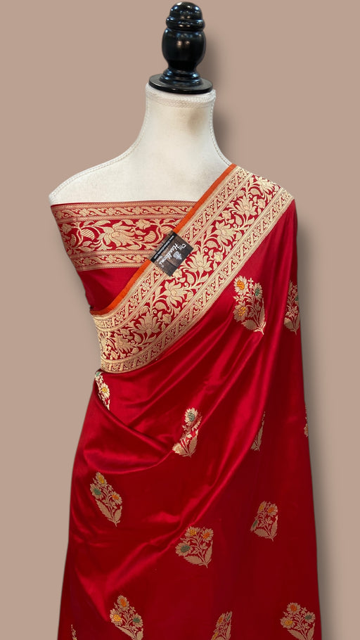 Pure Katan Silk Banarasi Handloom Saree - All Over Kadua Motifs - The Handlooms