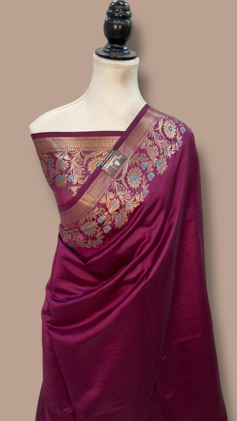 Pure Mango Silk Banarasi Handloom Saree - The Handlooms