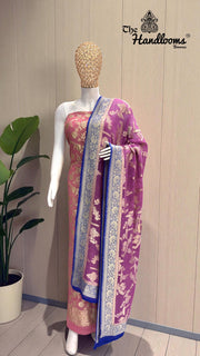 Khaddi Georgette Banarasi Dress material Water Zari - The Handlooms