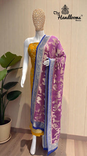 Khaddi Georgette Banarasi Dress material Water Zari - The Handlooms