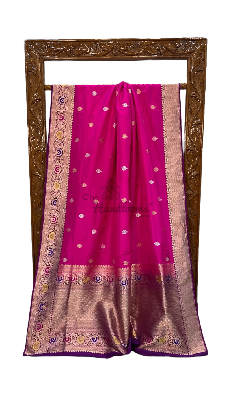 Pure Katan Silk Banarasi Handloom Saree - All Over Kadua Motifs - The Handlooms