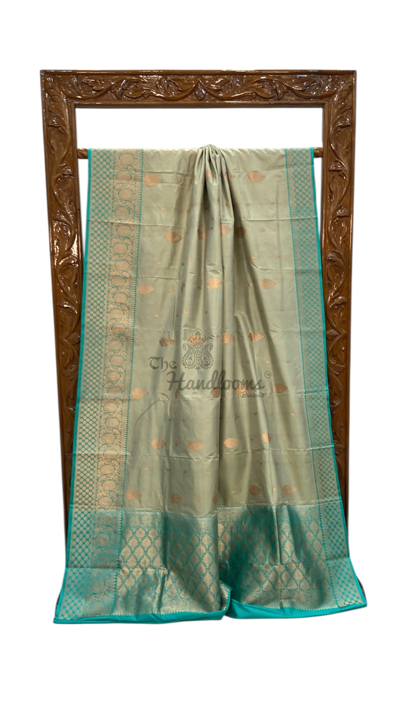 Pure Katan Silk Banarasi Handloom Saree - All Over Kadua Motifs - The Handlooms
