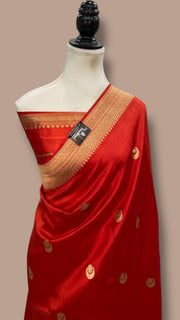 Pure Katan Silk Banarasi Handloom Saree - All over Kadua motifs - The Handlooms