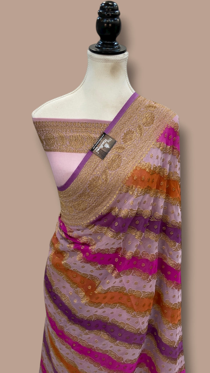 Pure Khaddi Georgette Handloom Banarasi Saree - The Handlooms