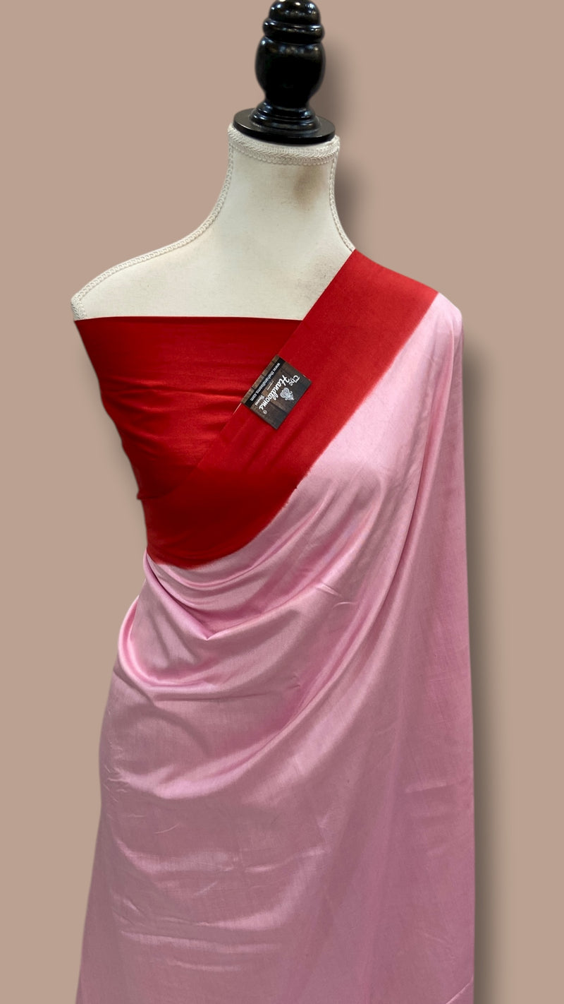 Pure Katan Chiniya Silk Handloom Banarasi Saree-Plain - The Handlooms