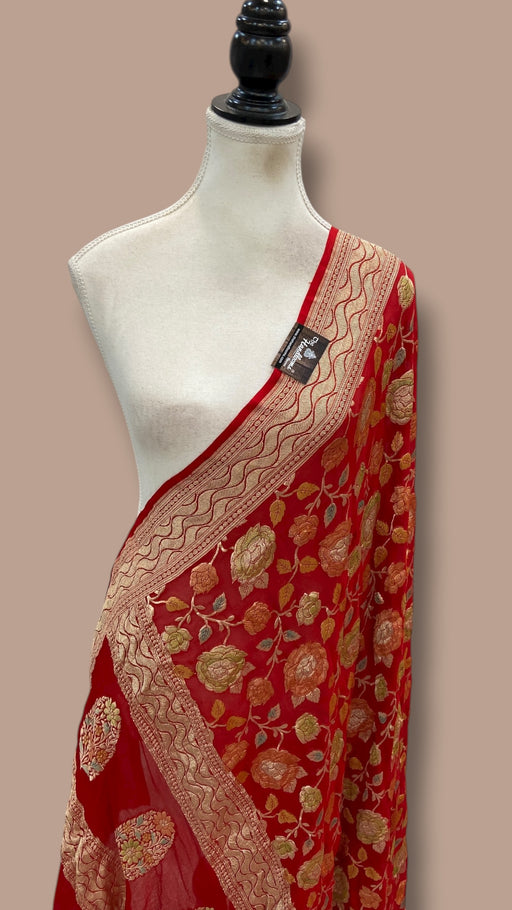 Pure Khaddi Georgette Handloom Dupatta - The Handlooms