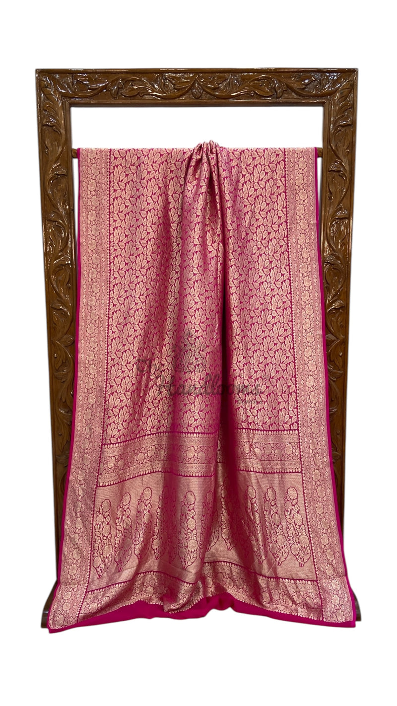 Khaddi Georgette Handloom Banarasi Saree - Tanchui Brocade - The Handlooms