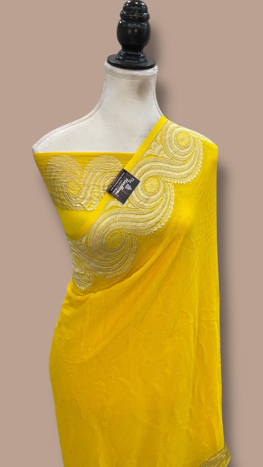 Khaddi Georgette Handloom Banarasi Saree - The Handlooms