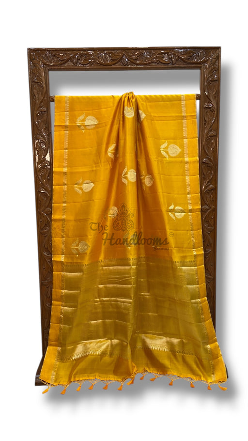 Pure Mango Silk Banarasi Handloom Saree - The Handlooms