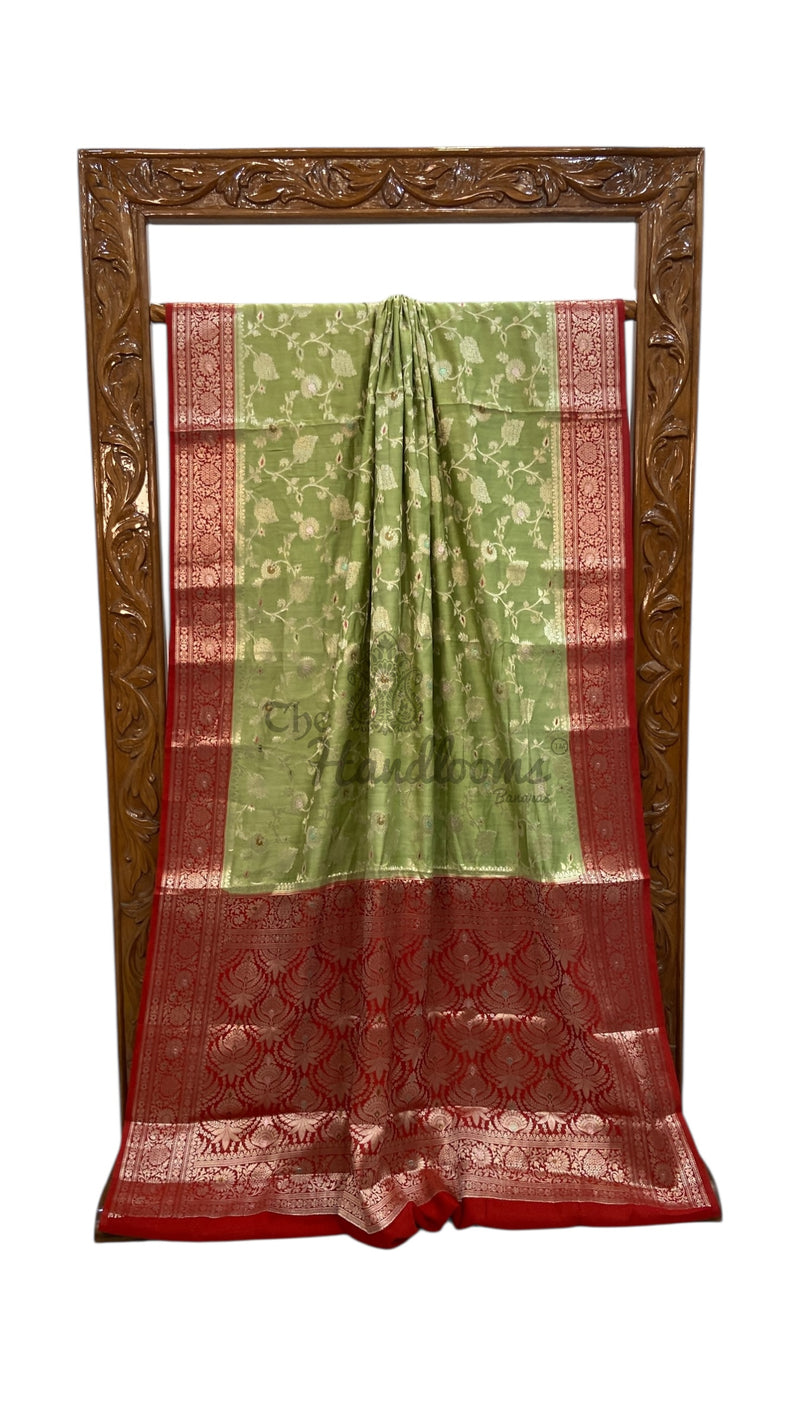 Pure Chiniya Silk Handloom Banarasi Saree - The Handlooms