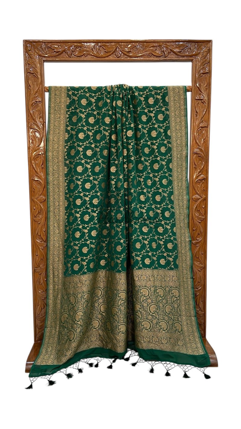Pure Khaddi Georgette Handloom Banarasi Saree - The Handlooms