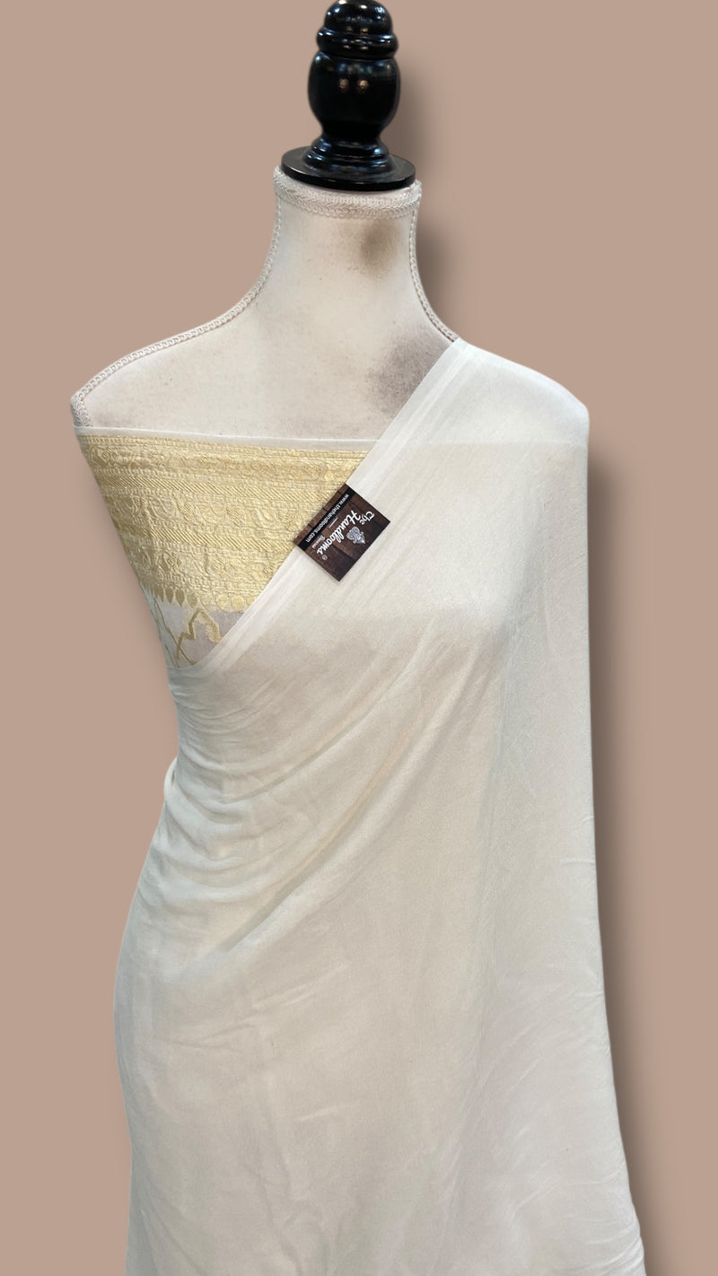 Khaddi Georgette Handloom Banarasi Saree - The Handlooms