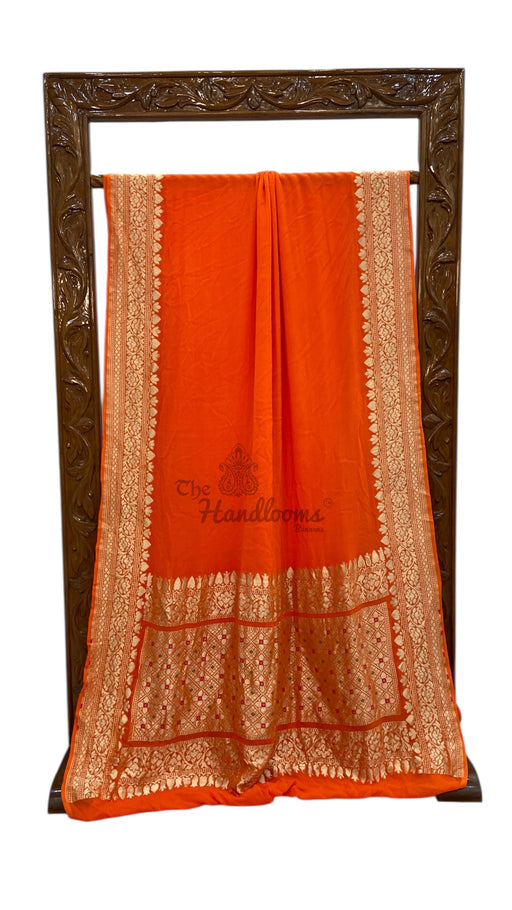 Khaddi Georgette Handloom Banarasi Saree - The Handlooms