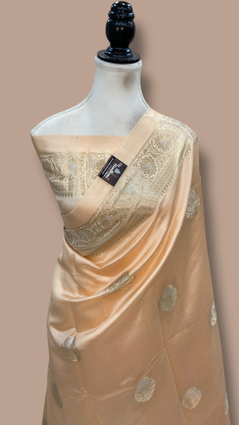 Pure Mango Silk Banarasi Handlokom Saree