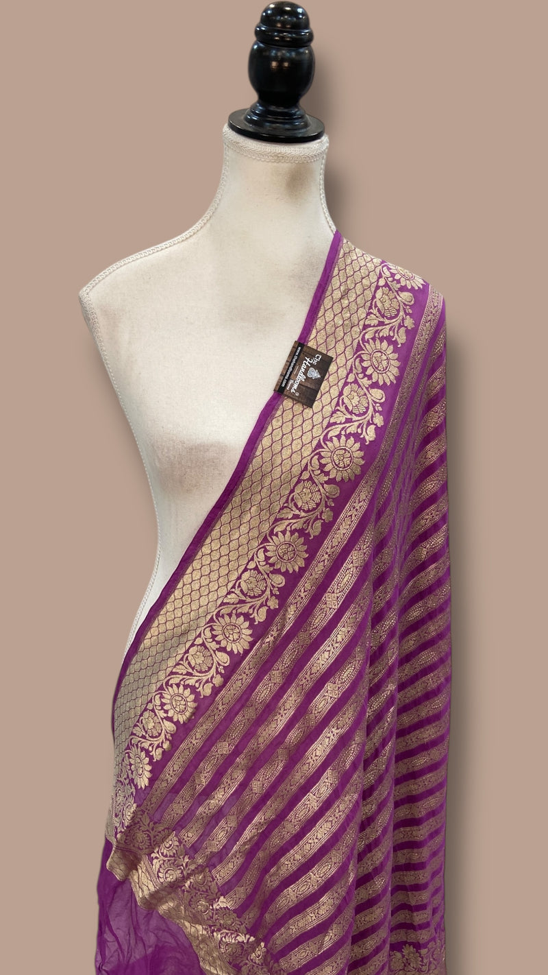 Pure Khaddi Georgette Handloom Dupatta