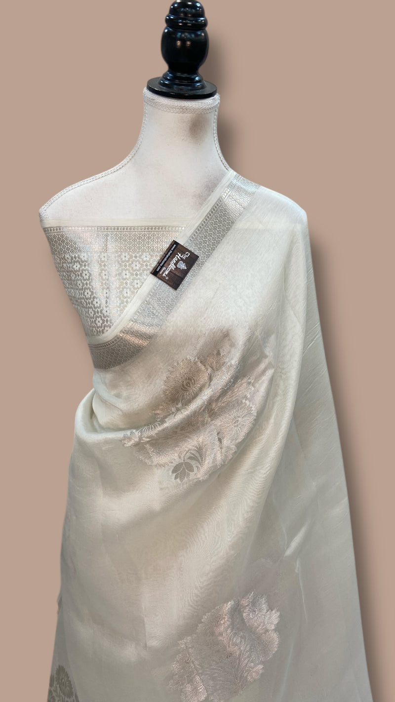 Pure Kora Handloom Banarasi Saree