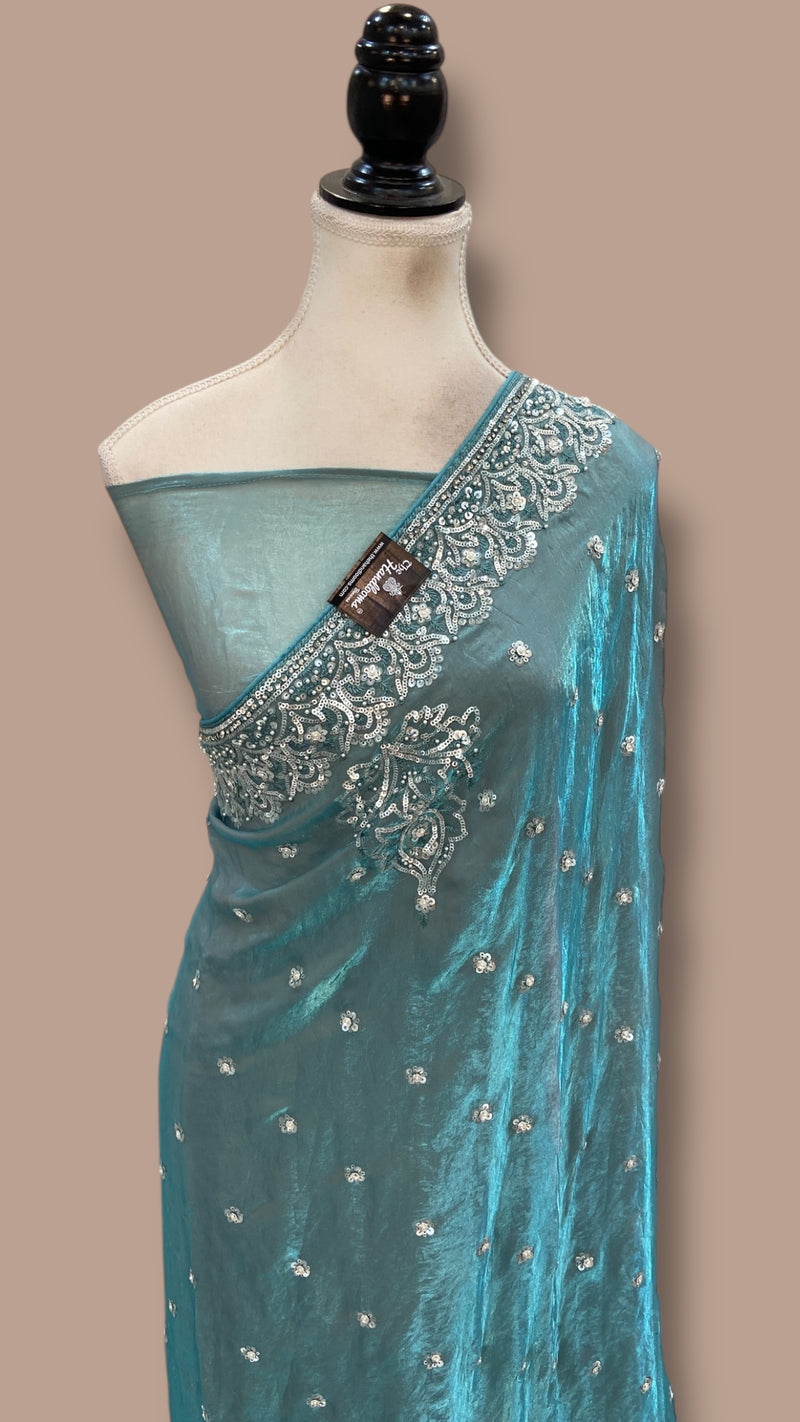 Tissue Silk Banarasi Saree With Handwork