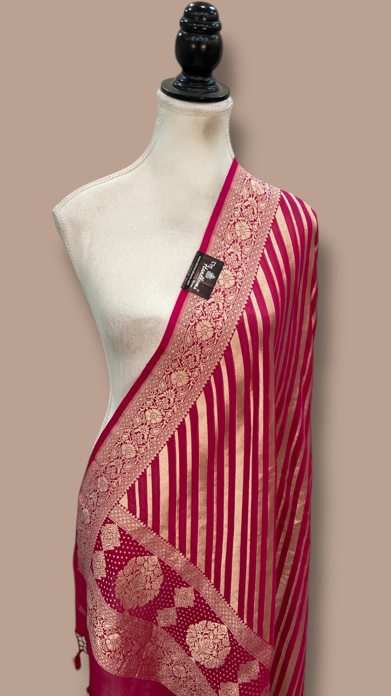 Pure Khaddi Georgette Handloom Dupatta