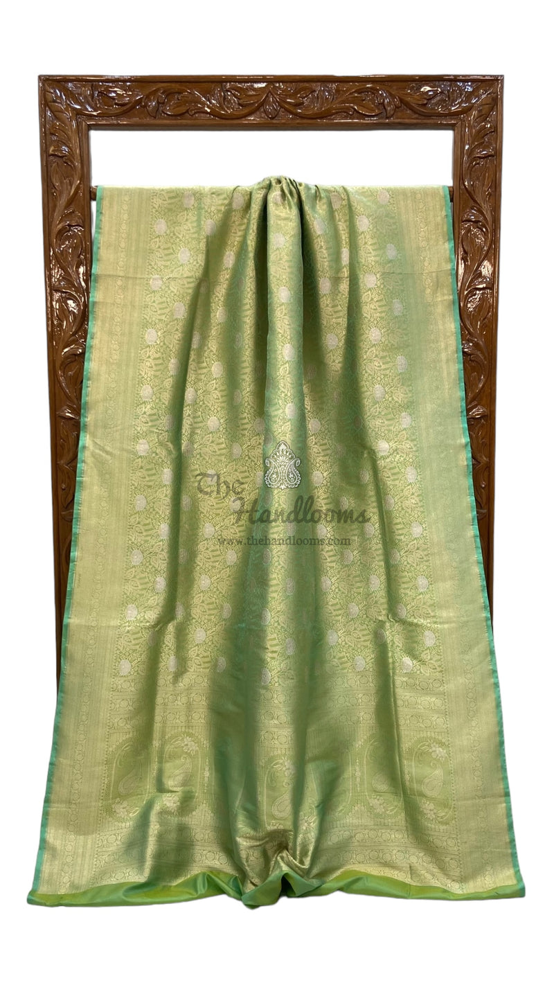 Pure Katan Silk Banarasi Handloom Saree - Tanchui Brocade With Sona Roopa - The Handlooms