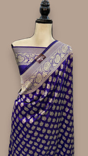Pure Katan Silk Banarasi Handloom Saree - All Over Jaal Work - The Handlooms