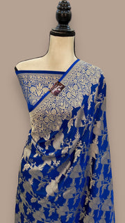 Pure Katan Silk Banarasi Handloom Saree - All Over Jaal Work - The Handlooms