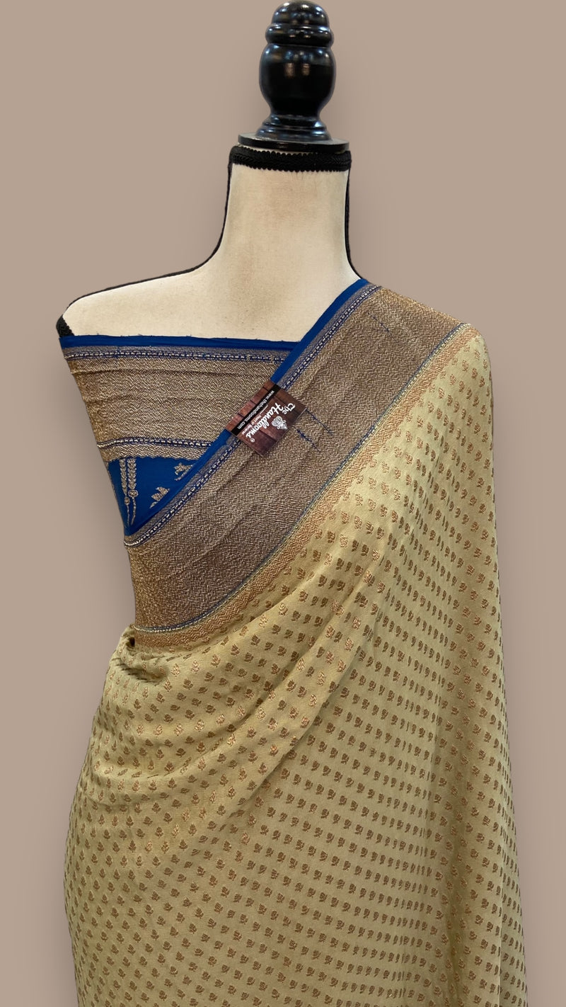 Khaddi Crepe Georgette Banarasi Saree -  Antique zari - The Handlooms