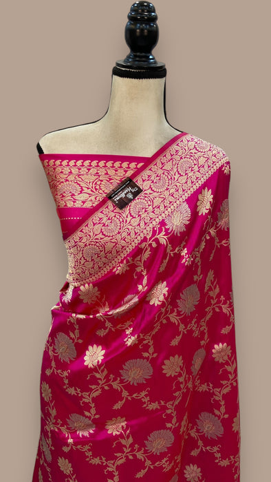 Ektara Pure Katan Silk Banarasi Handloom Saree - All over kadiyal Jaal work