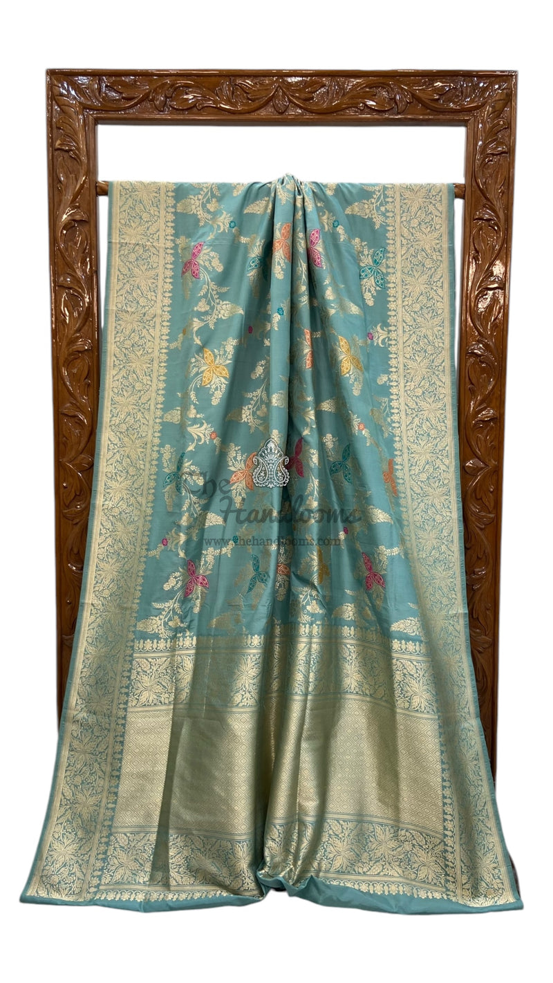 Ektara Pure Katan Silk Banarasi Handloom Saree - All over kadiyal Jaal work - The Handlooms