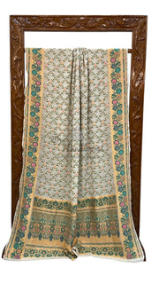 Pure Georgette Banarasi Handloom Saree - with meenakari work Gold Zari - The Handlooms