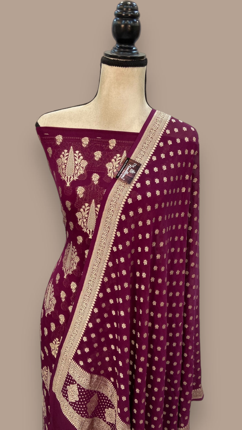 Khaddi Georgette Banarasi Dress material - The Handlooms
