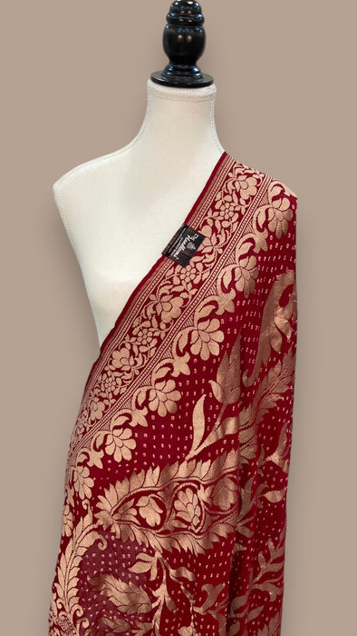 Pure Georgette Banarasi Bandhej Handloom Dupatta