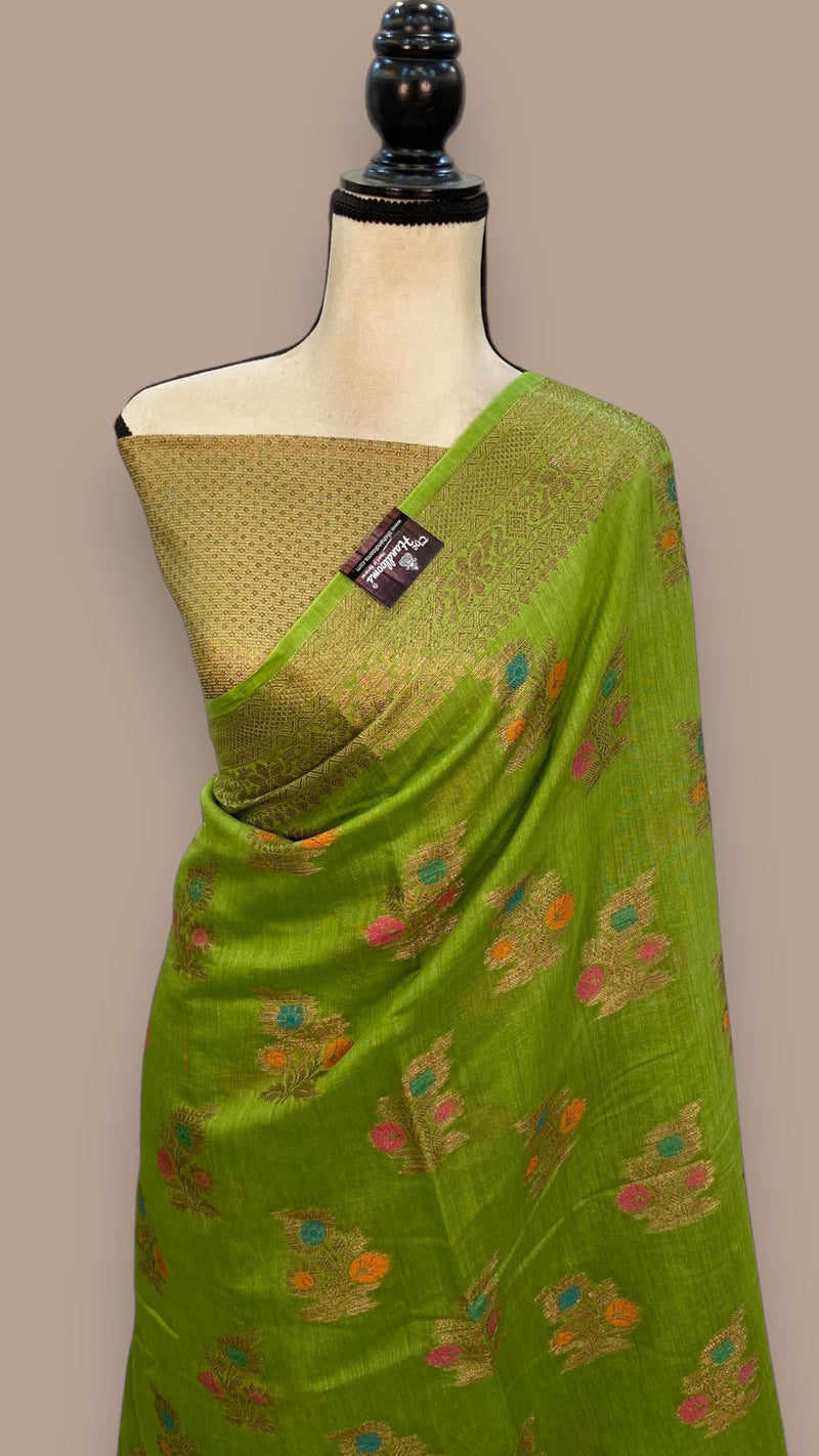 Moonga Georgette Handloom Banarasi Saree - The Handlooms