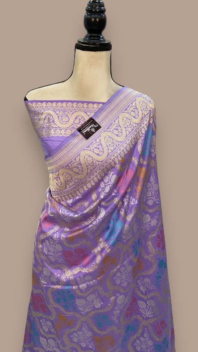 Ektara Pure Katan Silk Banarasi Handloom Saree - All over kadiyal Jaal work