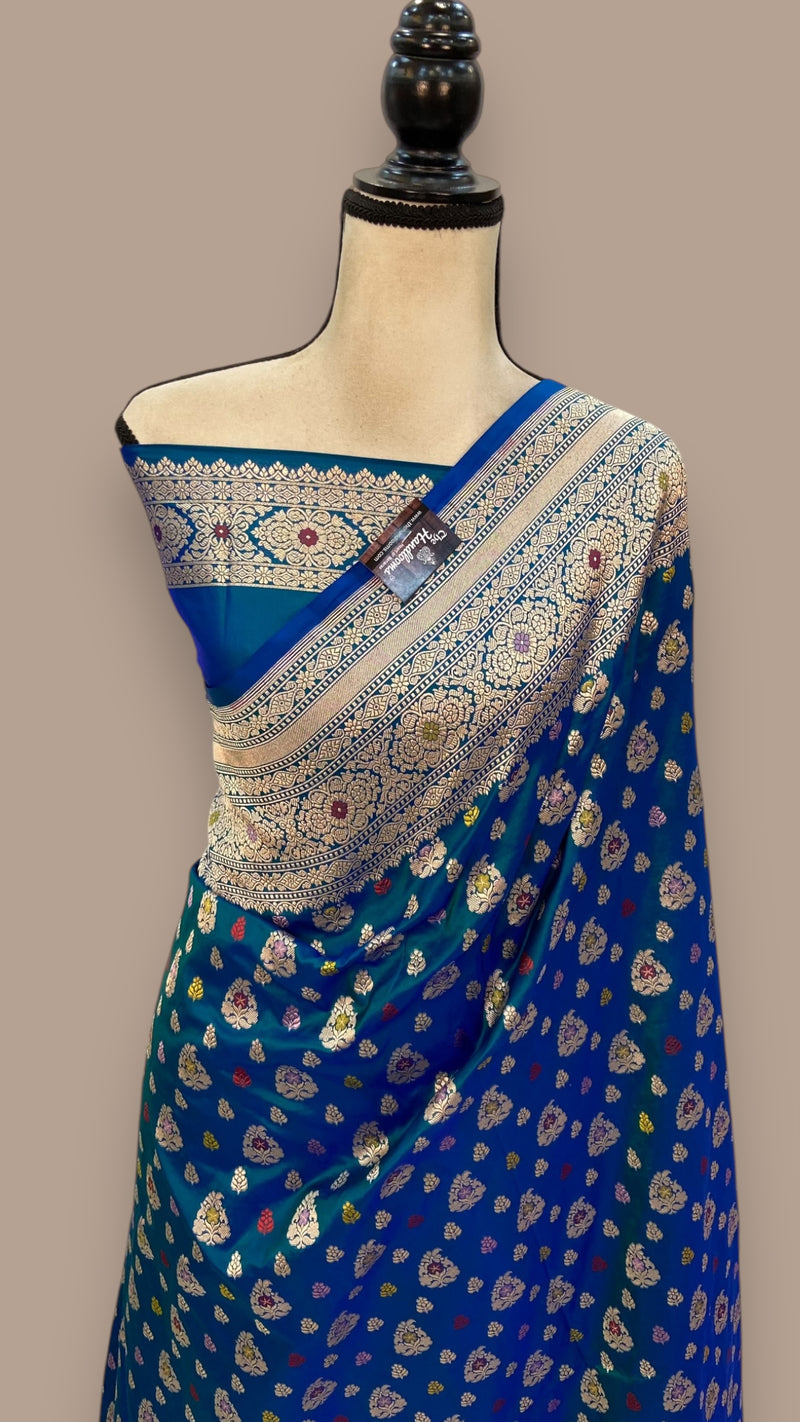 Pure Katan Silk Banarasi Handloom Saree - All over Jaal work - The Handlooms