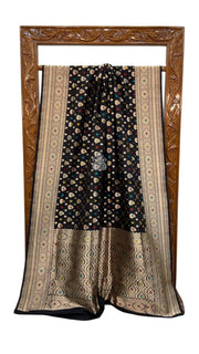 Pure Katan Silk Banarasi Handloom Saree - All over Jaal work With Meenakari - The Handlooms