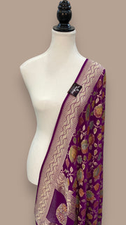 Khaddi Georgette Handloom Banarasi Dupatta - The Handlooms