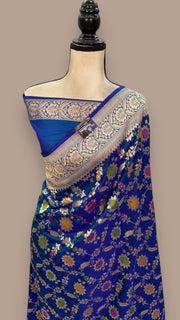 Pure Katan Silk Banarasi Handloom Saree - All over Jaal work - With Meenakari - The Handlooms