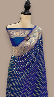 Pure Katan Silk Banarasi Handloom Saree - All over jaal work - The Handlooms